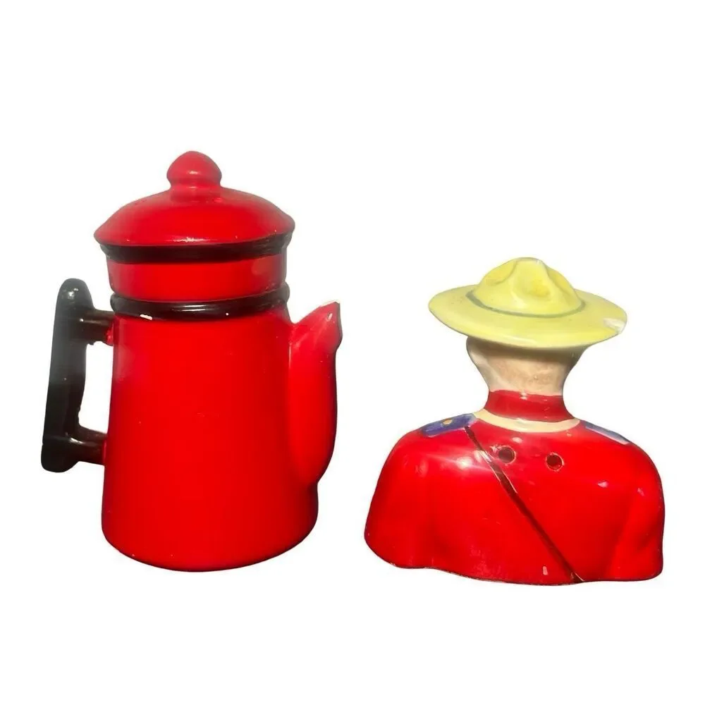 Vintage 1950’s Royal Canadian Mounted Police Salt and Pepper Shakers